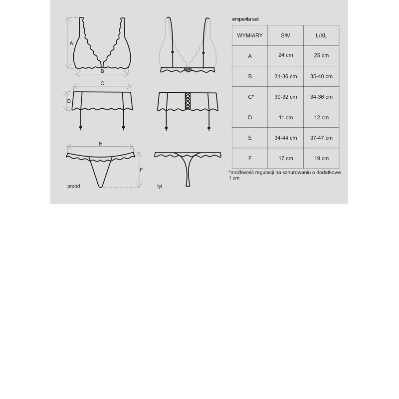 Sex komplet pas stringi biustonosz obsessive l/xl